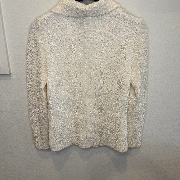Rhonda Stark Textured Jacket Blazer Womens Size Small Button Career Cream - Picture 6 of 8